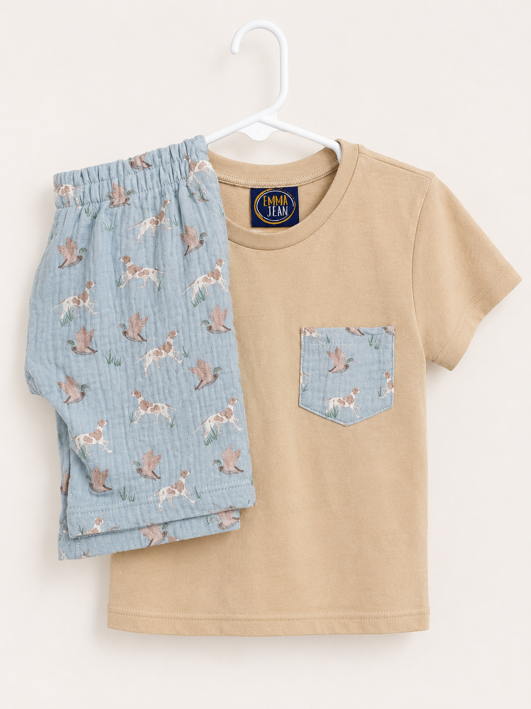 Bird Dog Muslin Pocket Tee & Shorts Set