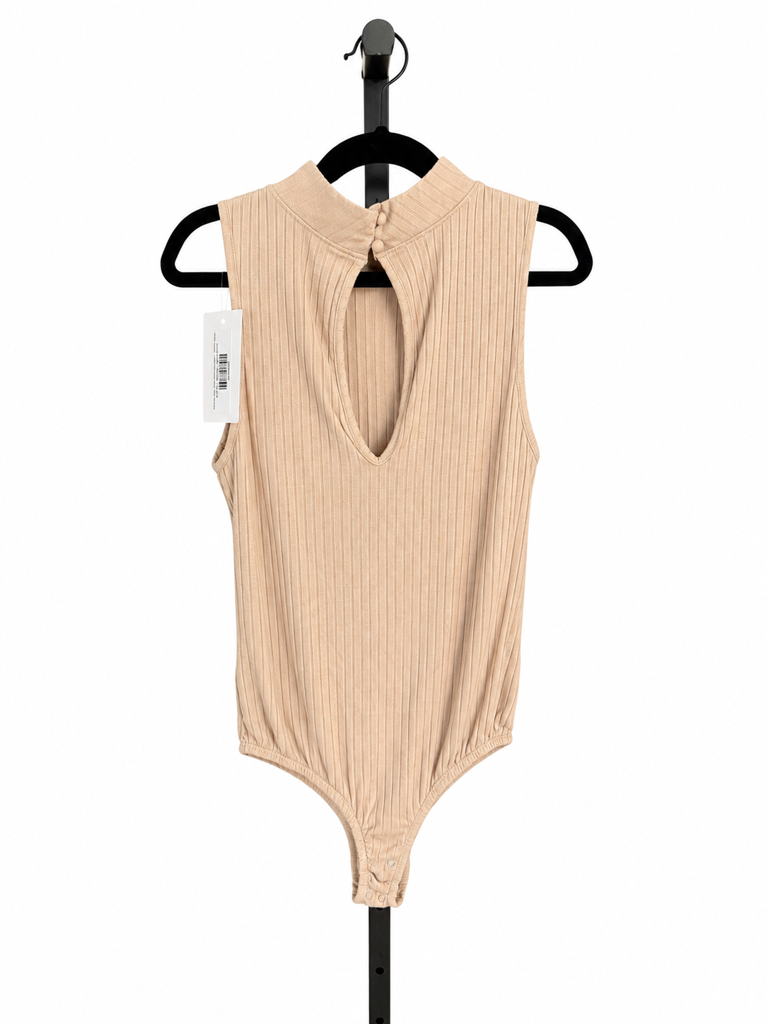 Brown Sleeveless Bodysuit with Keyhole Back