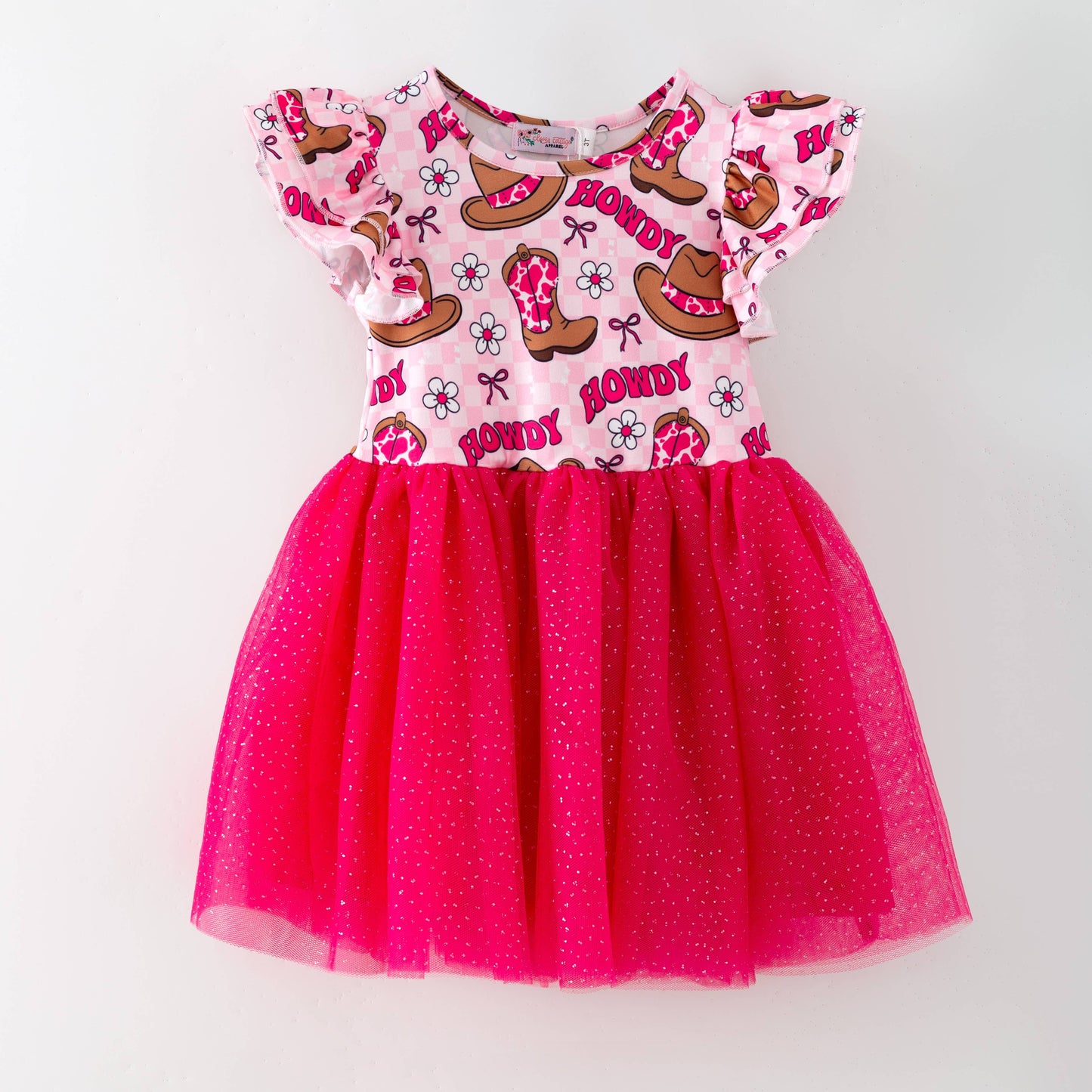 Hot Pink Howdy Tutu Girls Dress
