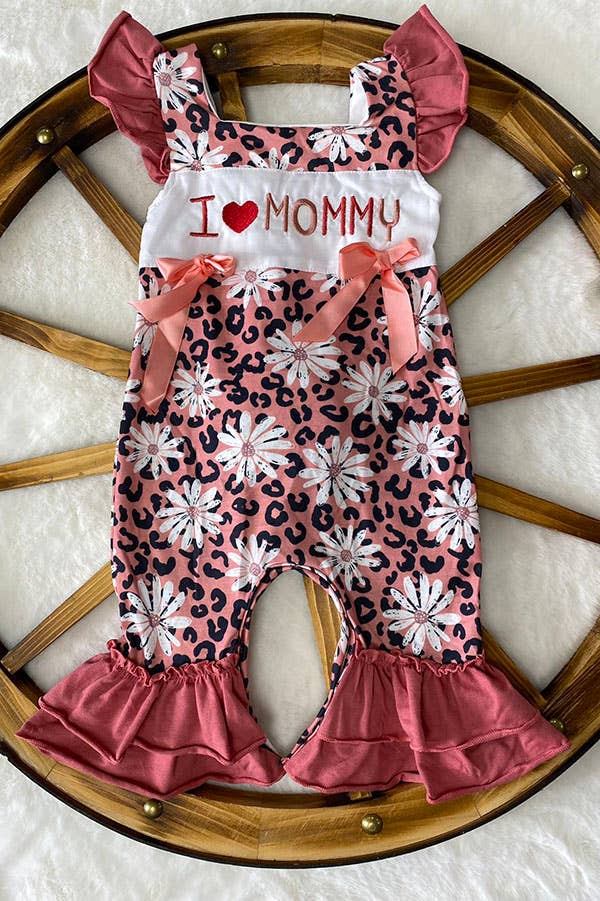 "I LOVE MOMMY" Pink Cheetah Infant Romper
