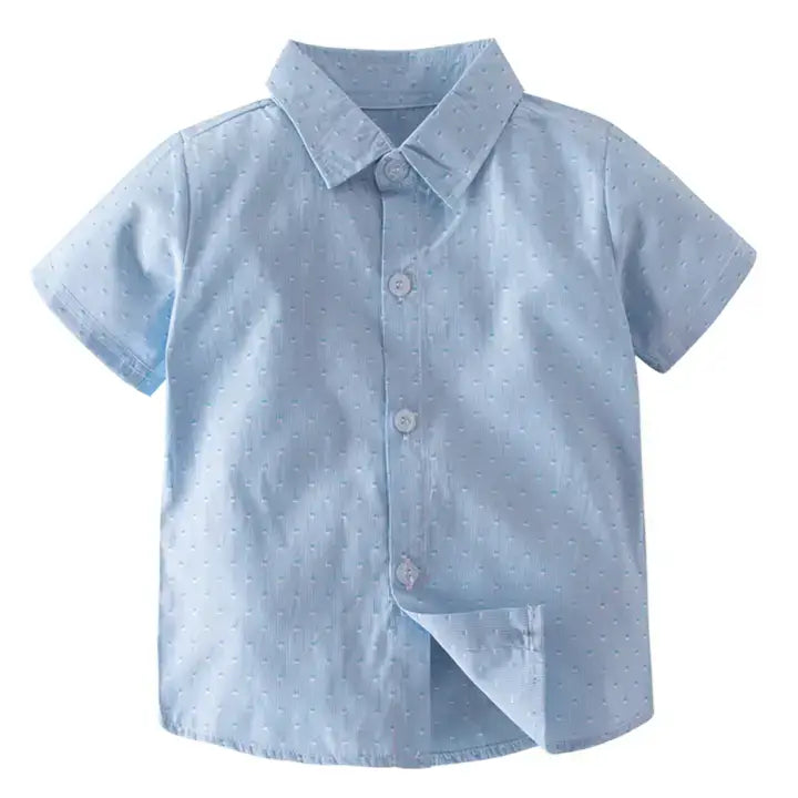 Button-Down Short-Sleeve Dress Shirt : Blue Floral