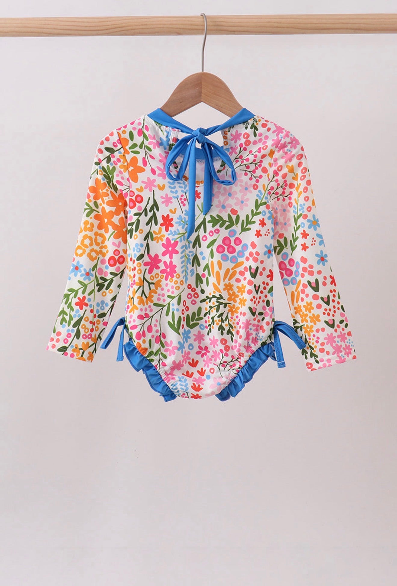 Floral Print Ruffle Rashguard