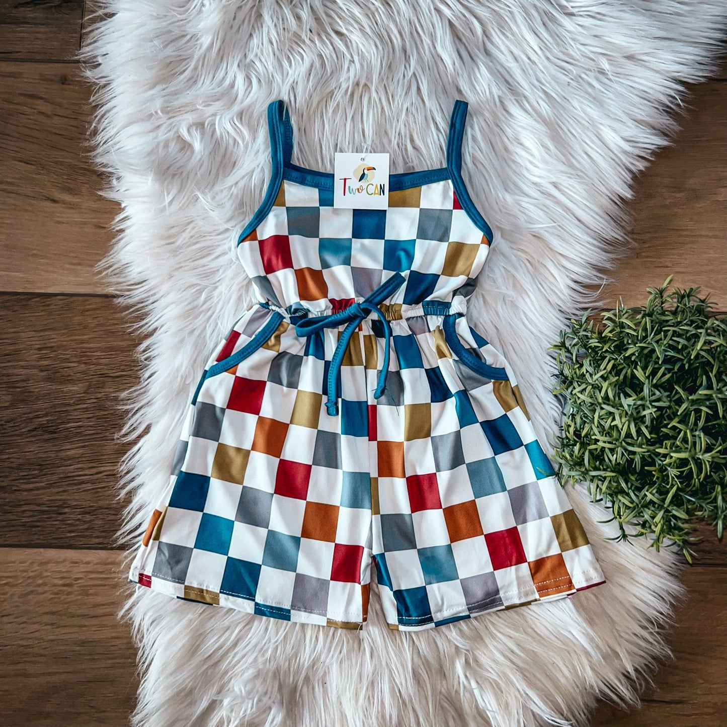 Checkers Shorts Jumpsuit