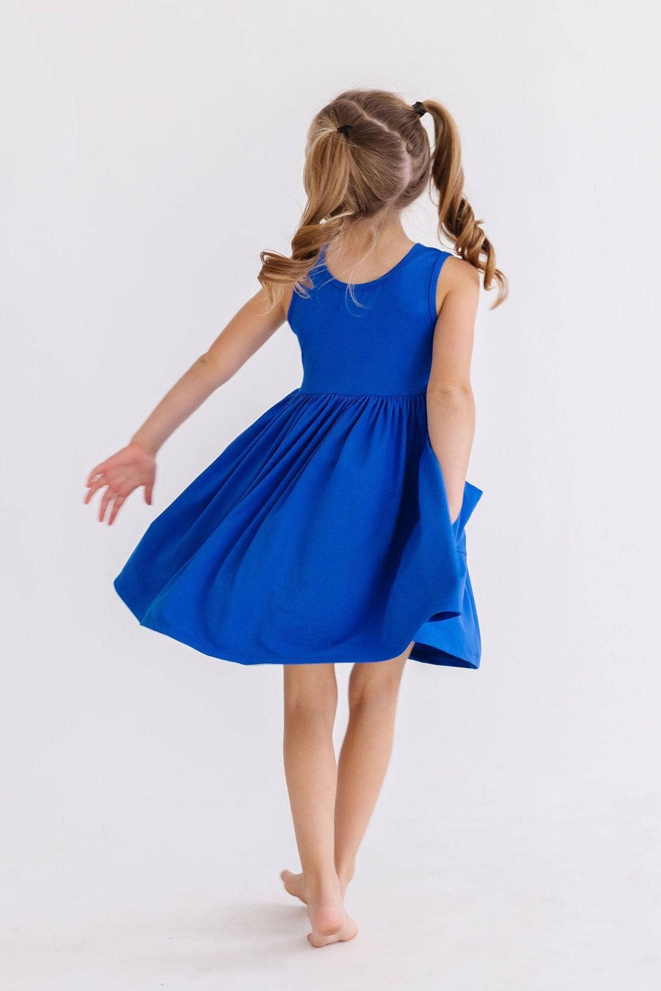 Pocket Twirl Dress: Royal Blue