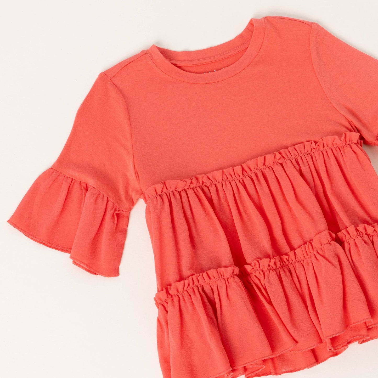 Tiered Ruffle Top: Calypso Coral