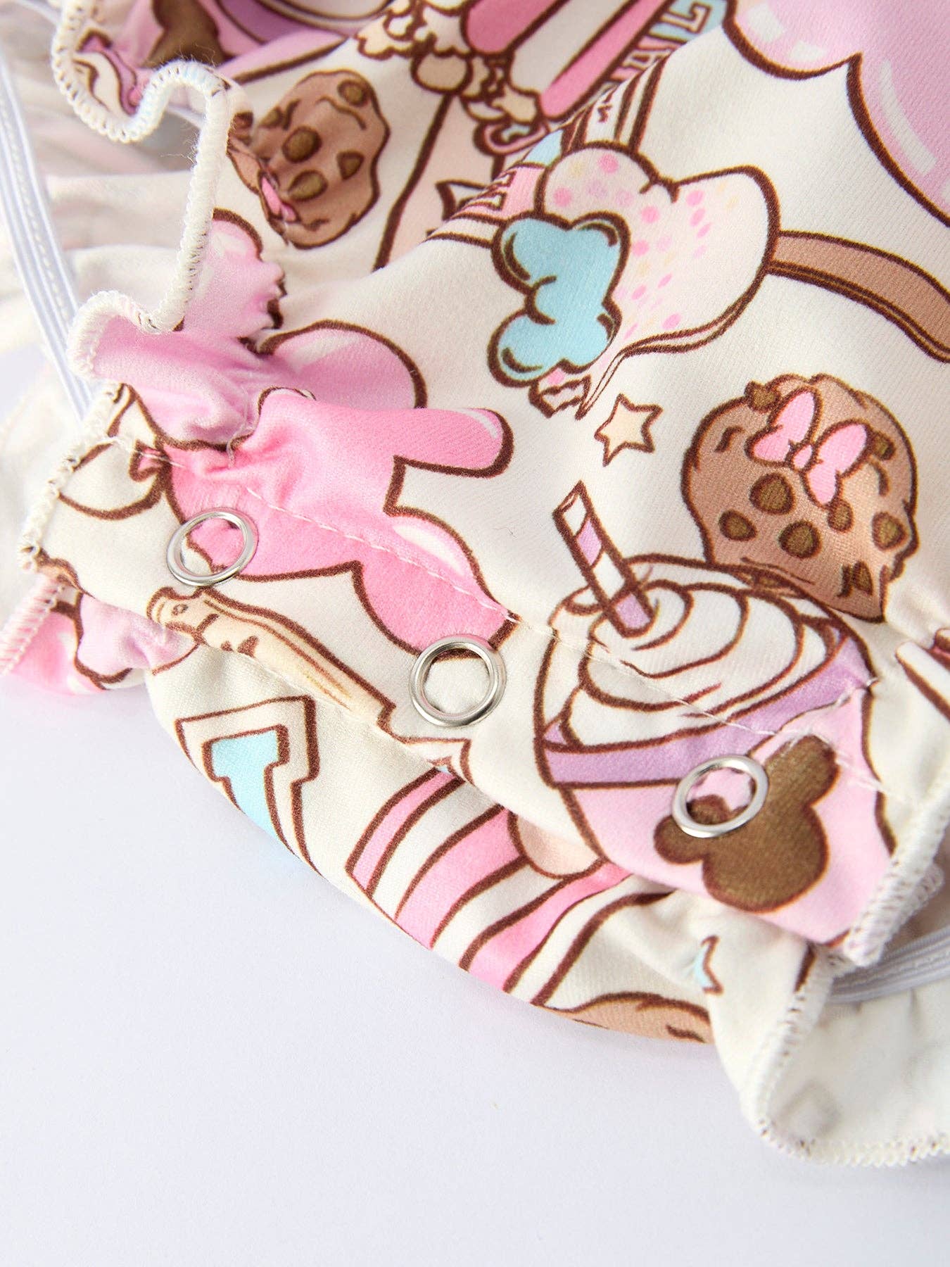 Sweet Treat Print Girls Short Sleeve Romper
