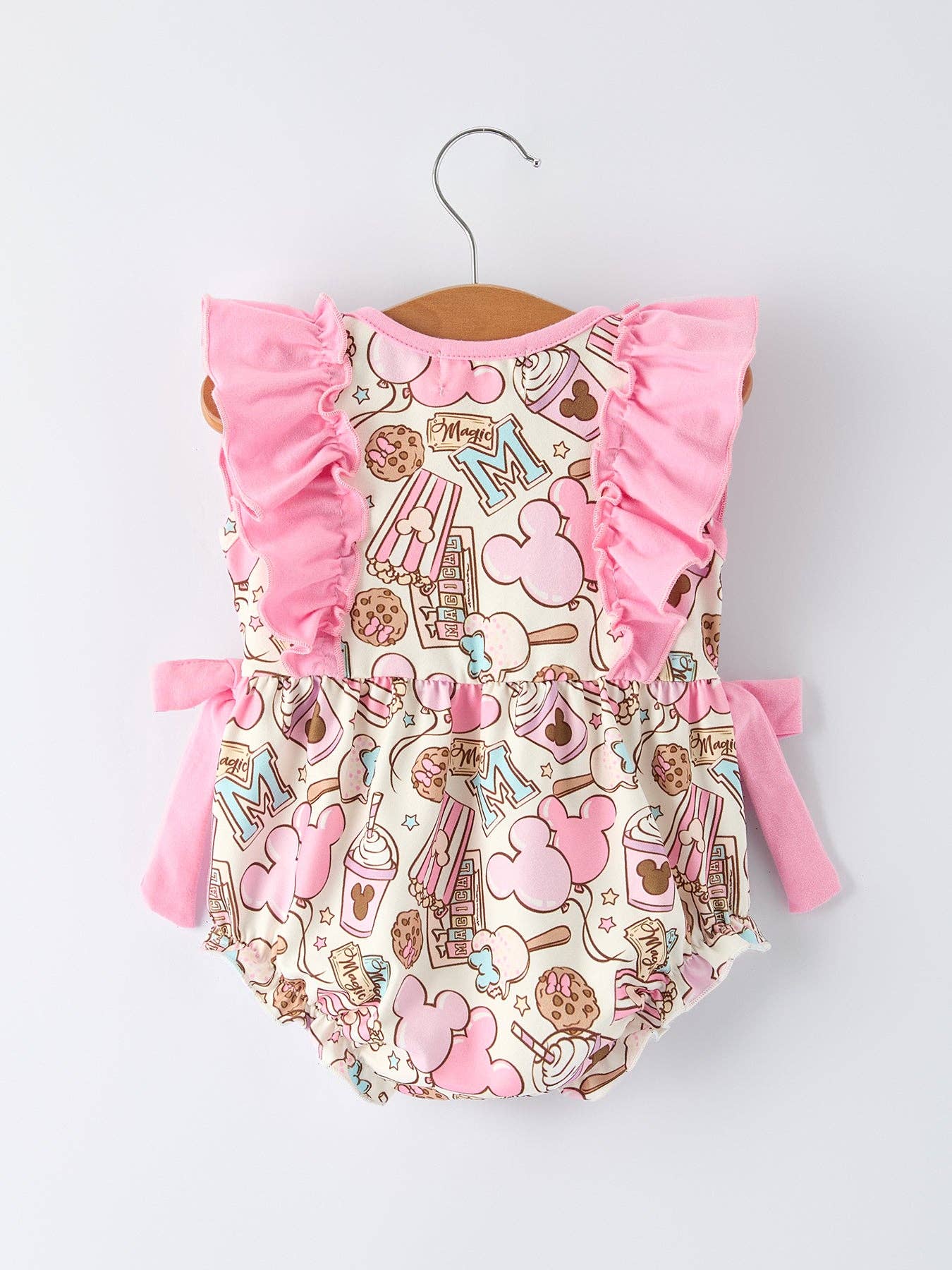 Sweet Treat Print Girls Short Sleeve Romper