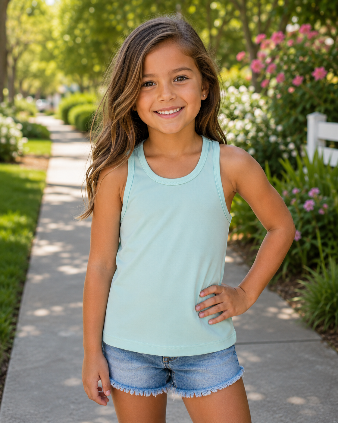 Racerback Tank Top Kids: Mint