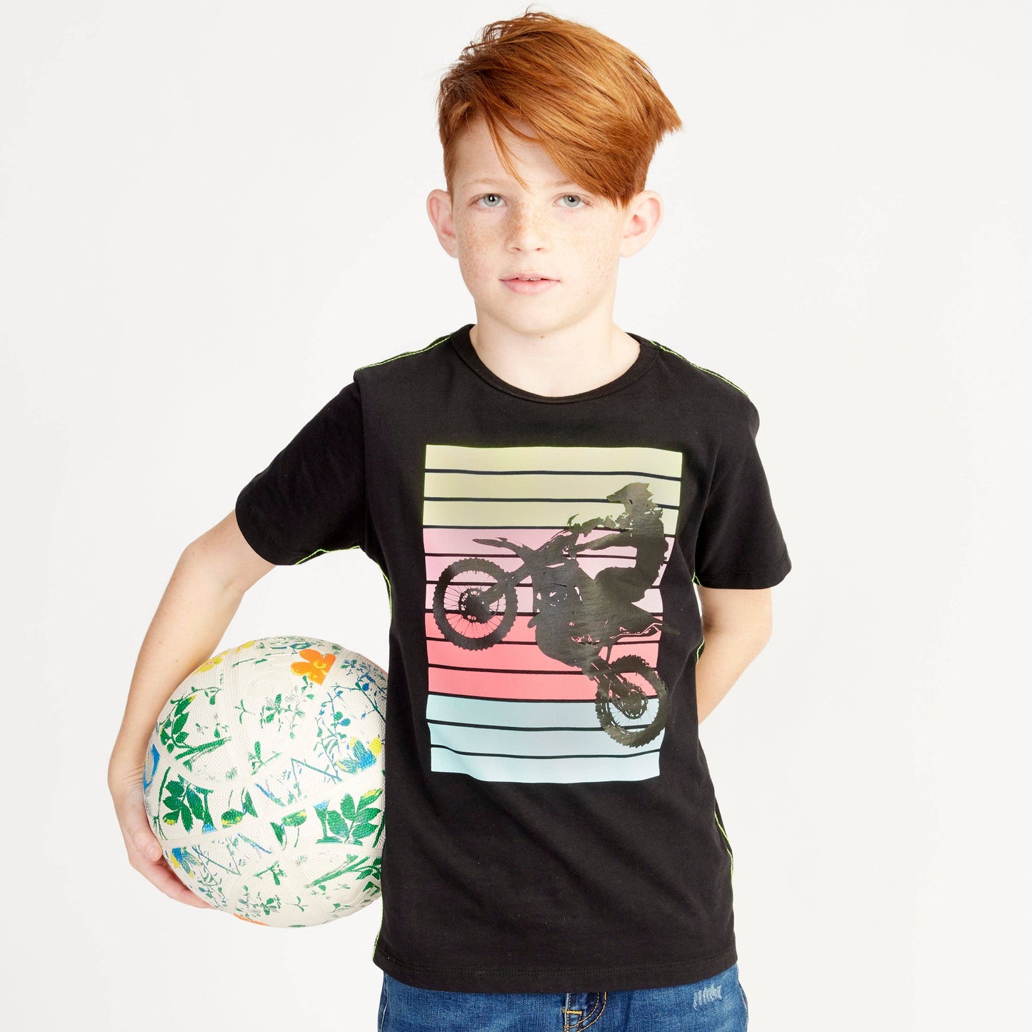 Wheelie Print Tee: Black