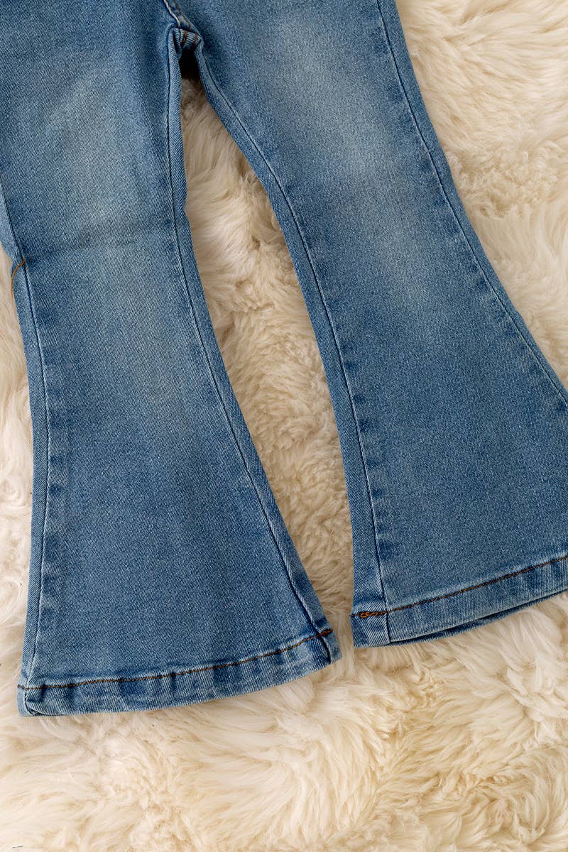 Bootcut Pants with Embroidered Pockets: Light