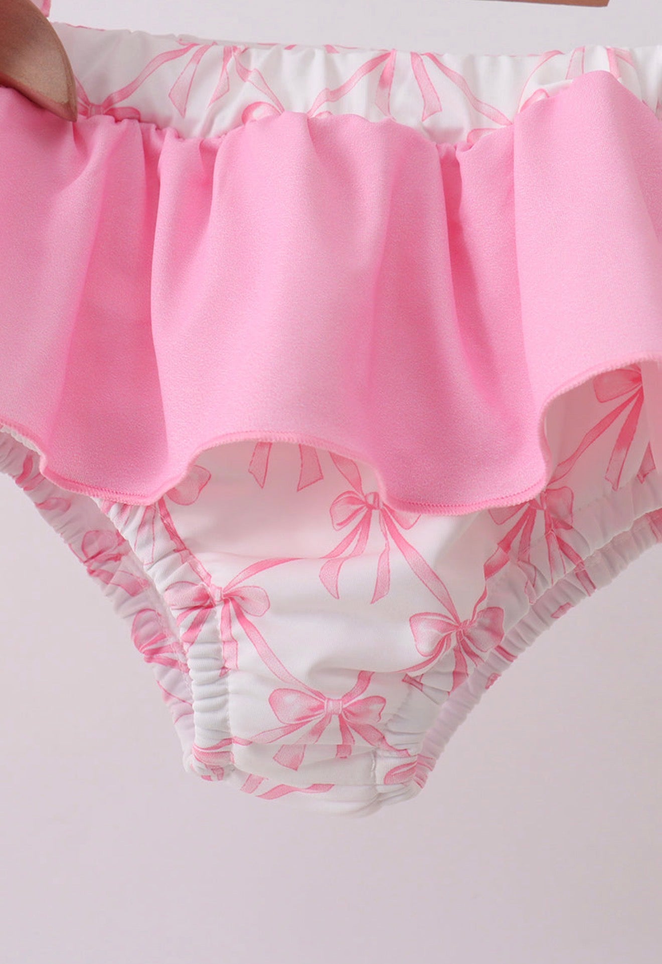 Pink Bow Ruffle 2 Piece Swimsuit