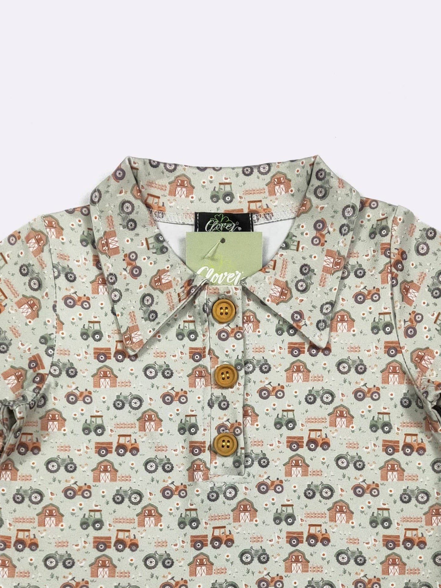 Green Gander Boy Collar Shirt