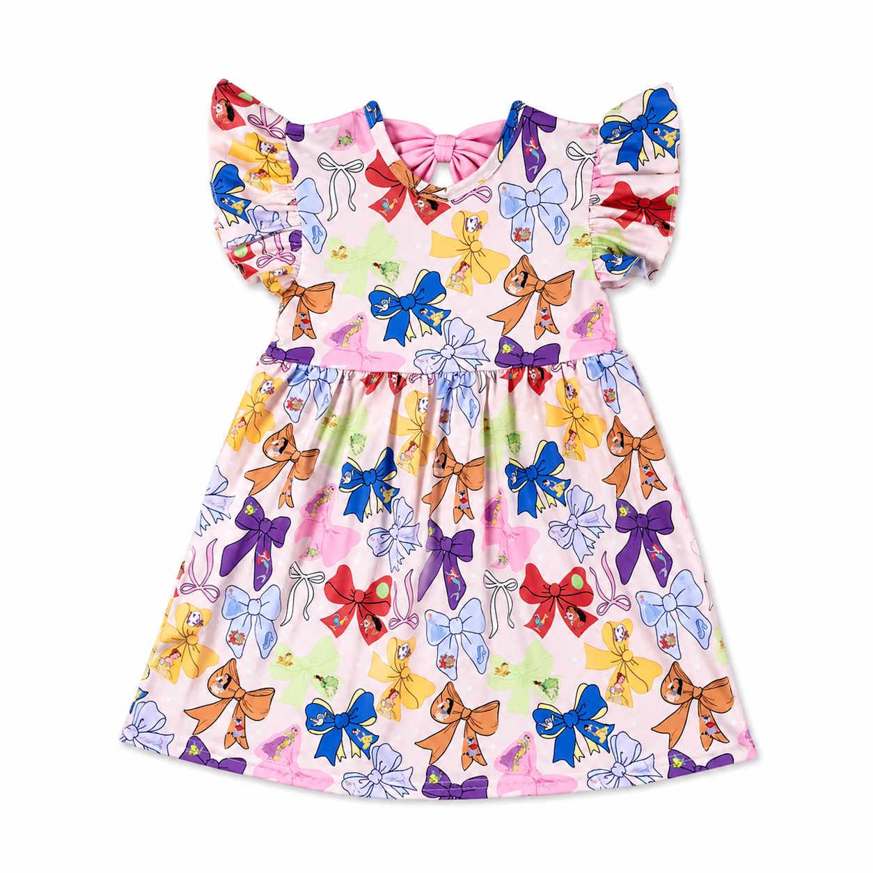 Princess Bow Flutter Sleeve Dress