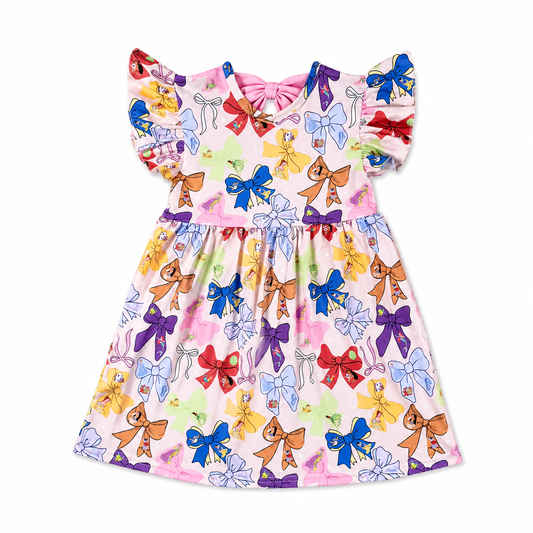 Princess Bow Flutter Sleeve Dress