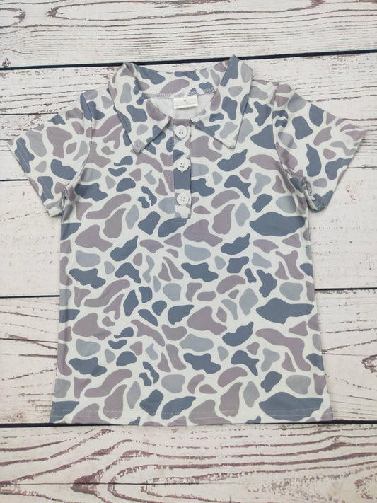 Boys Camouflage Printed Polo