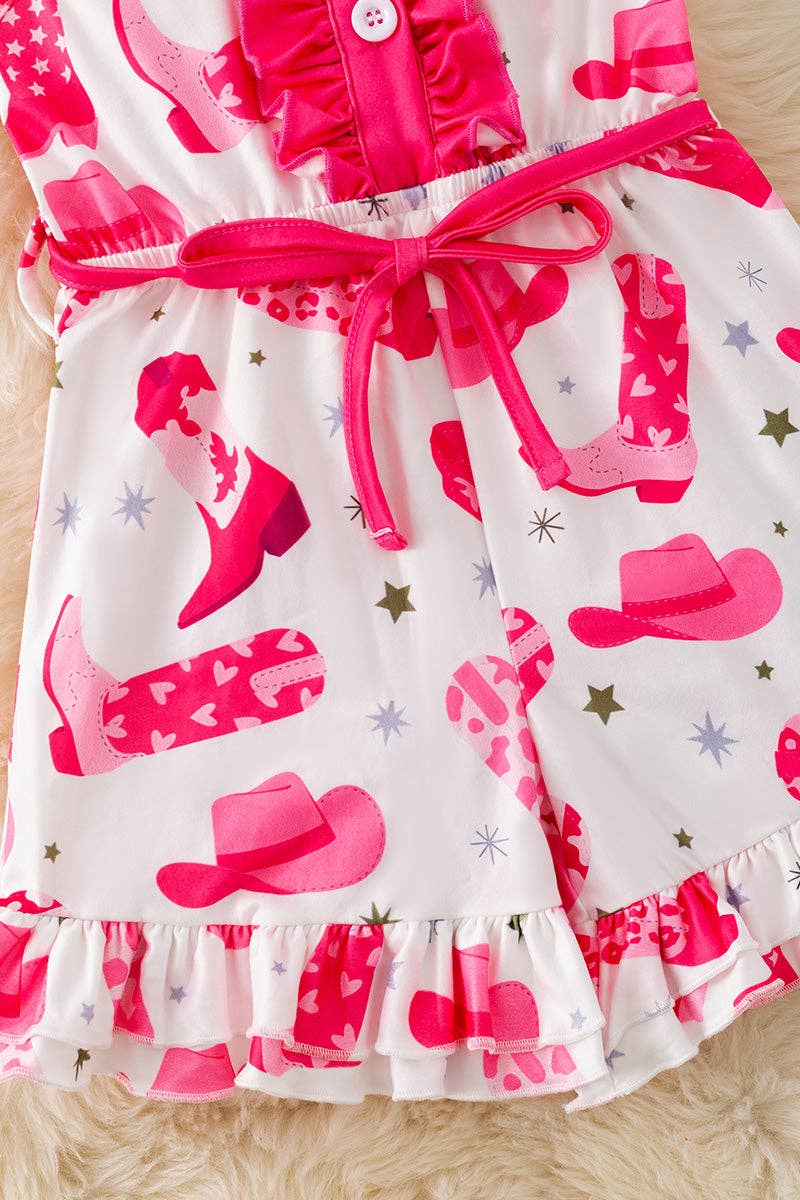 Western Printed Short Romper