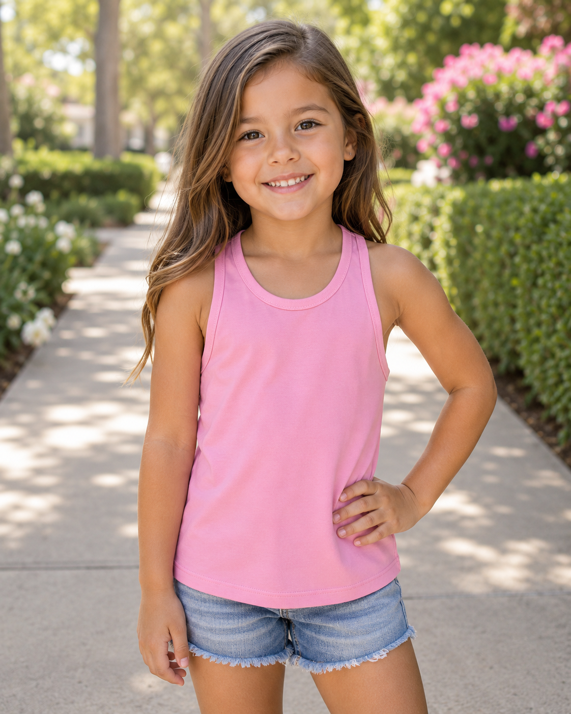 Racerback Tank Top Kids: Pink