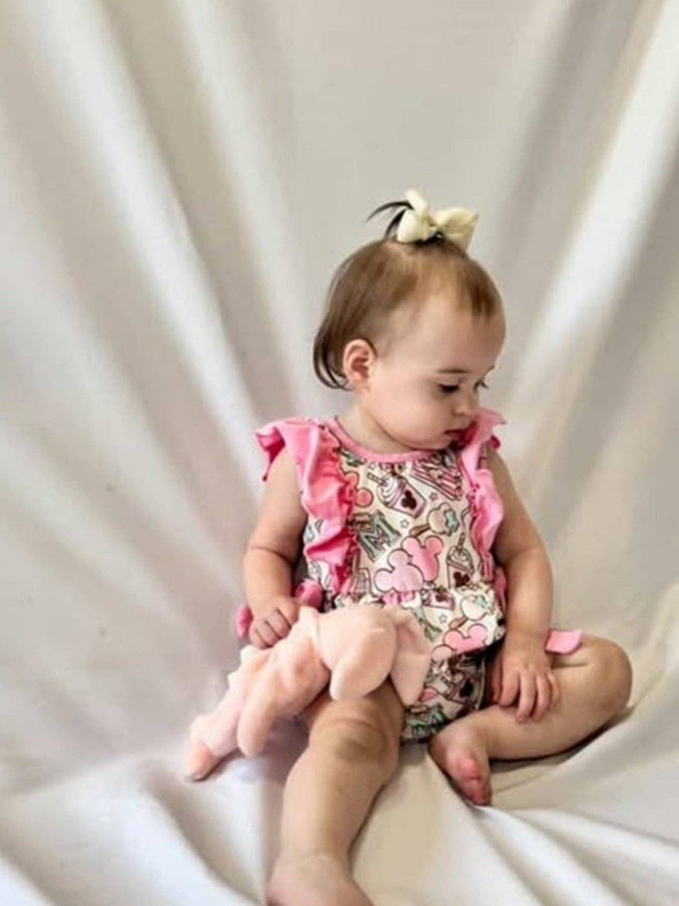 Sweet Treat Print Girls Short Sleeve Romper