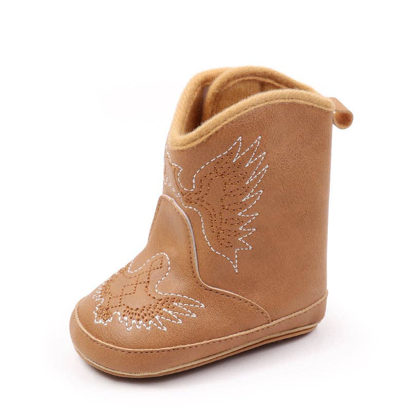 Camel Pleather Baby Boots