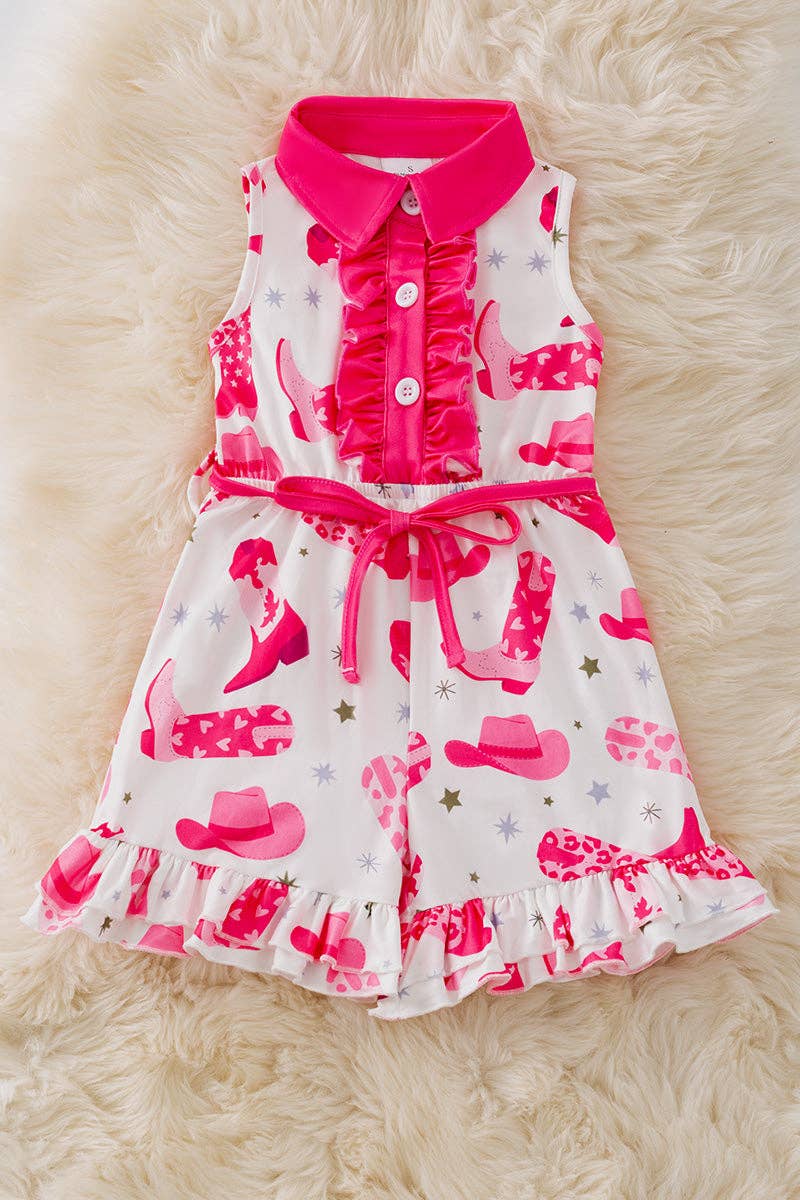 Western Printed Short Romper