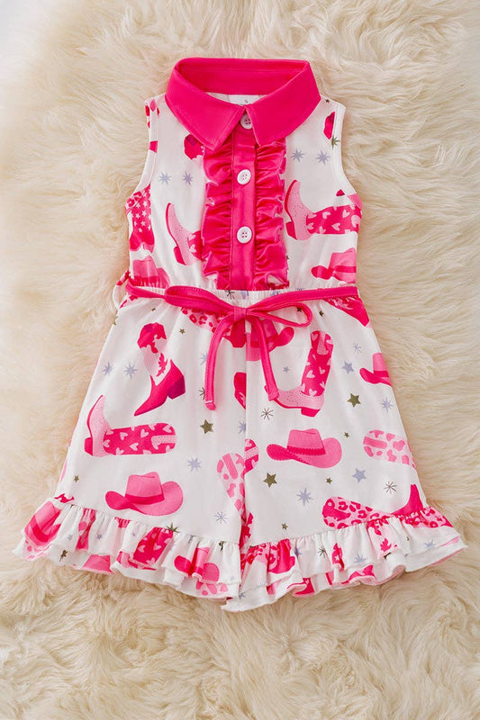 Western Printed Short Romper