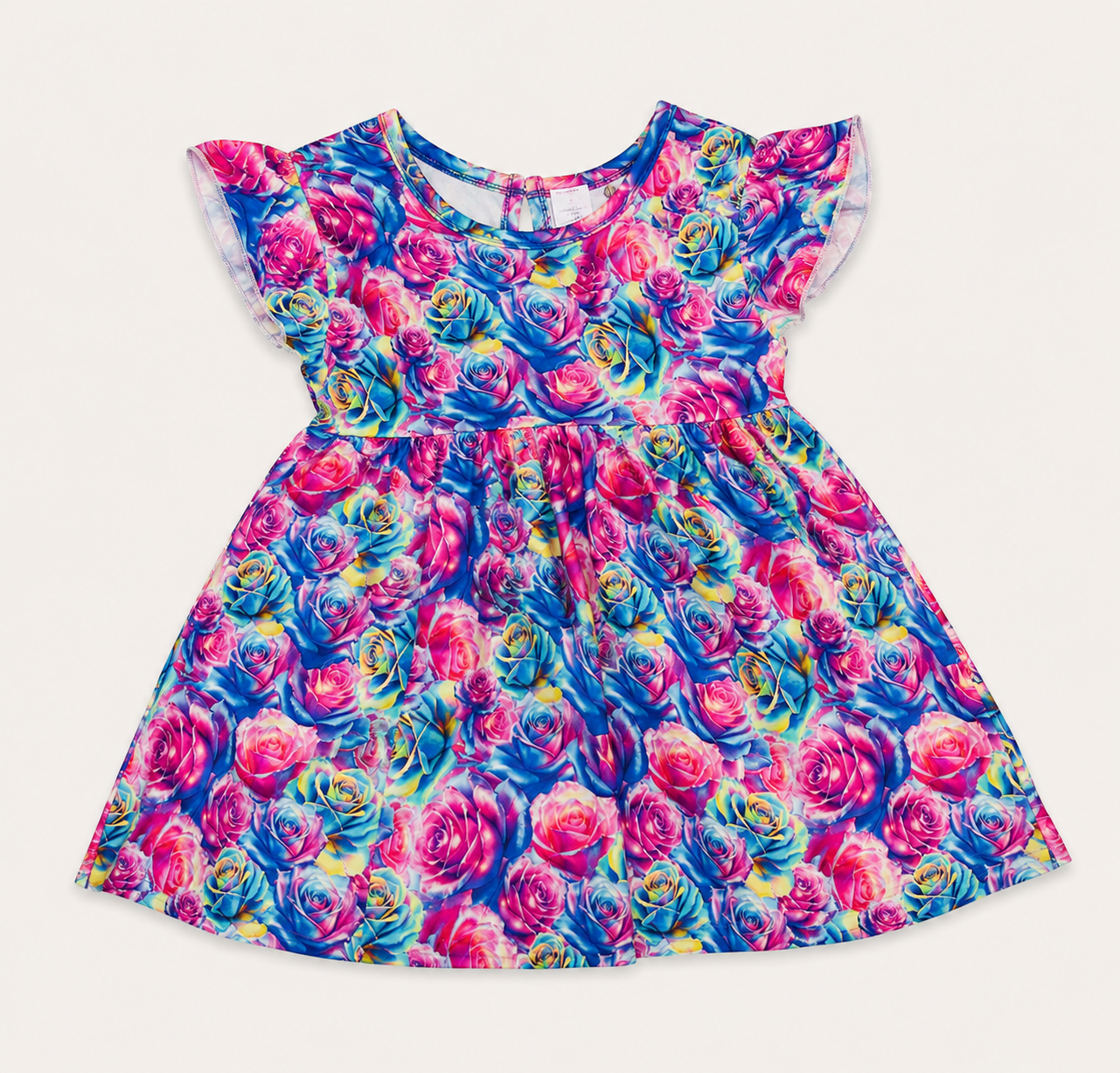 Fluorescent Flowers Twirl Dress