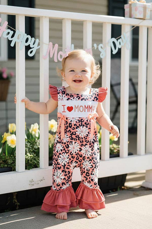 "I LOVE MOMMY" Pink Cheetah Infant Romper