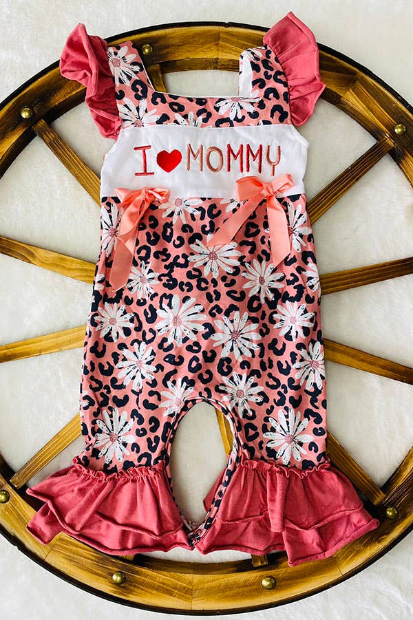 "I LOVE MOMMY" Pink Cheetah Infant Romper