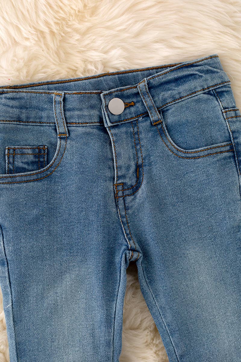 Bootcut Pants with Embroidered Pockets: Light