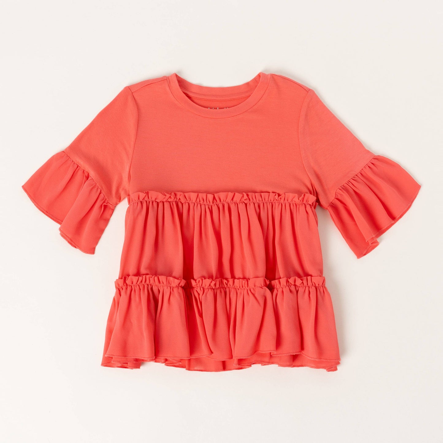 Tiered Ruffle Top: Calypso Coral
