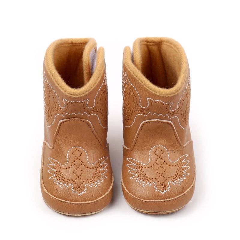 Camel Pleather Baby Boots