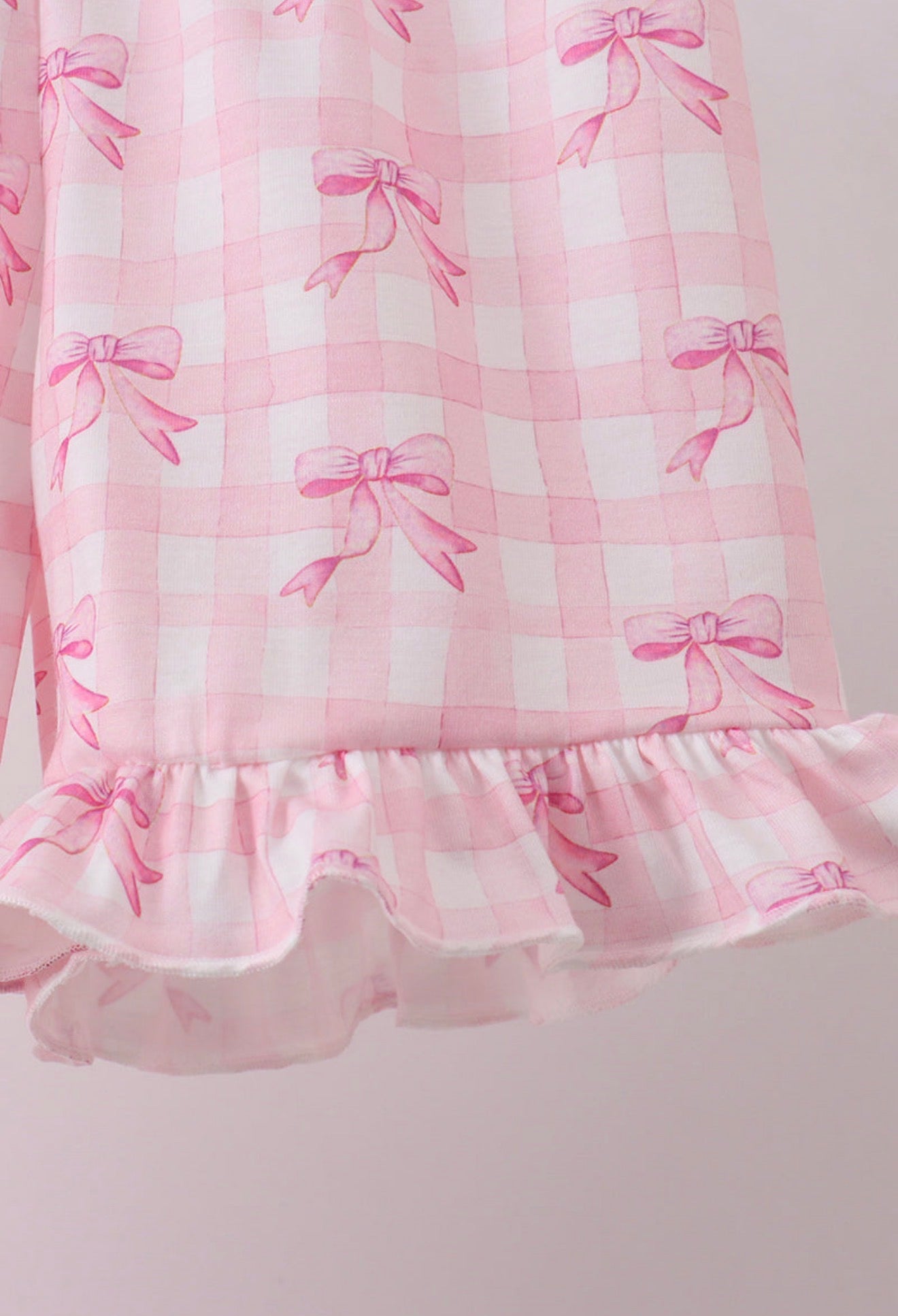 Pink Bow Smocked Ruffle Dress