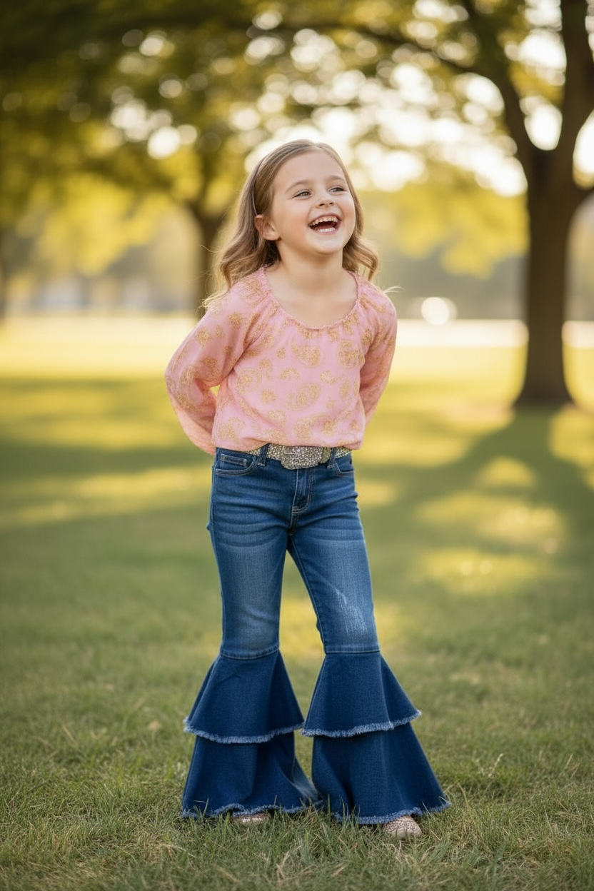 Western Double Layer Bell Bottoms