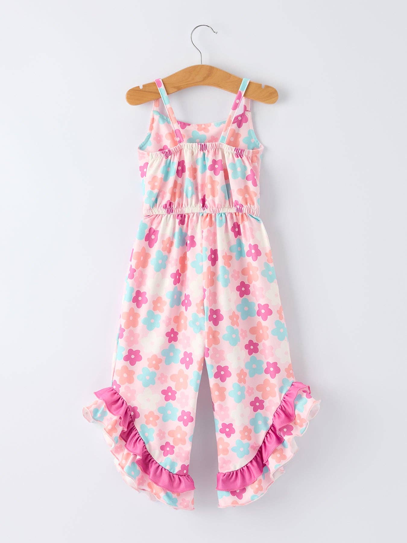 Girl Colorful Floral Flared Jumpsuit