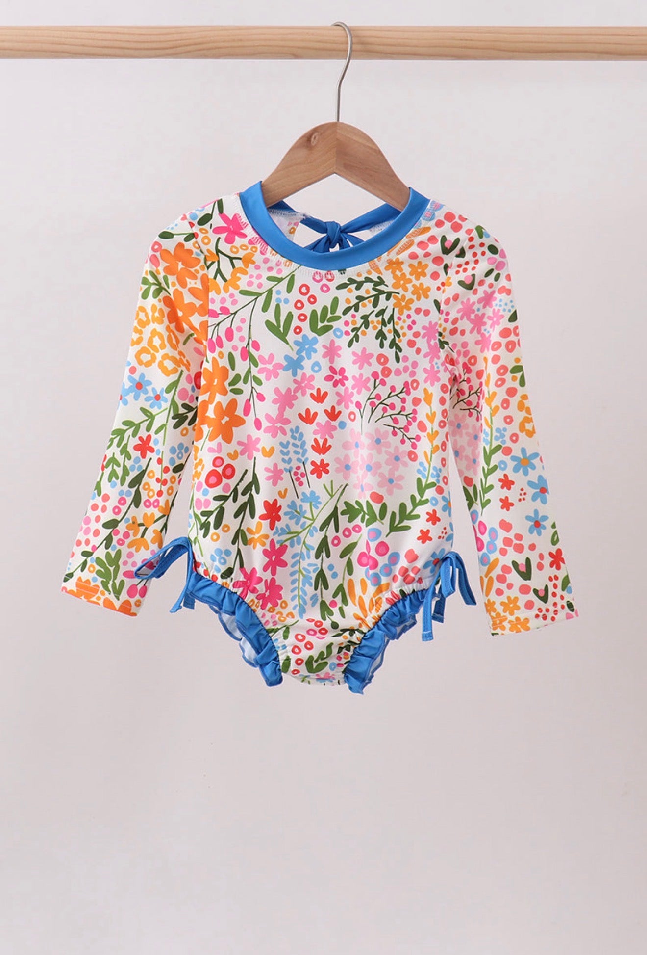 Floral Print Ruffle Rashguard
