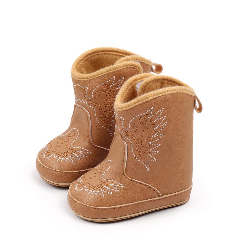 Camel Pleather Baby Boots