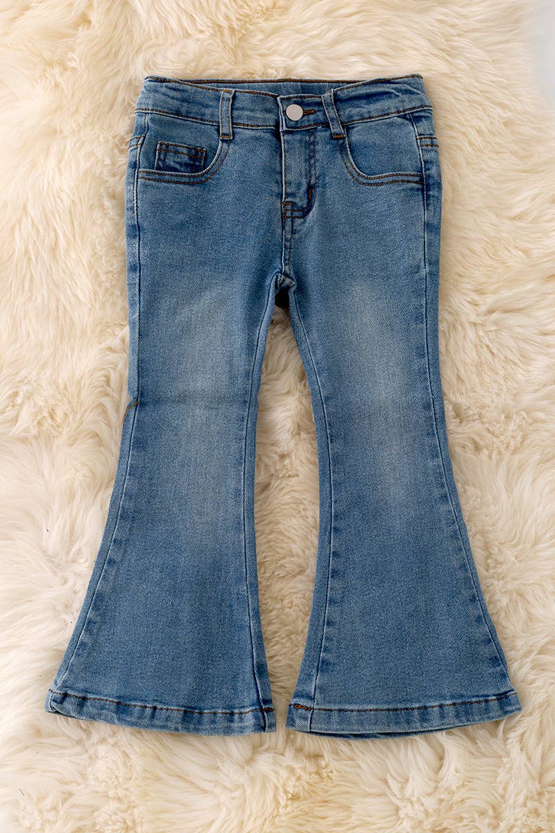 Bootcut Pants with Embroidered Pockets: Light