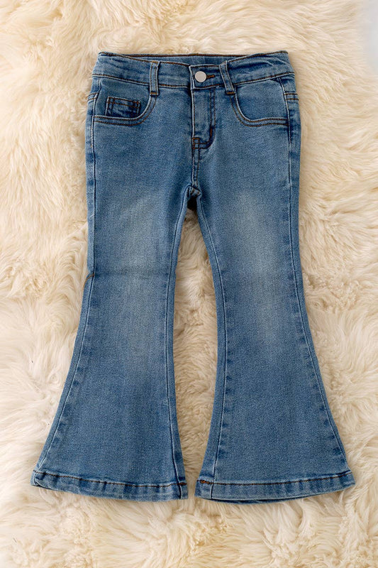 Bootcut Pants with Embroidered Pockets: Light