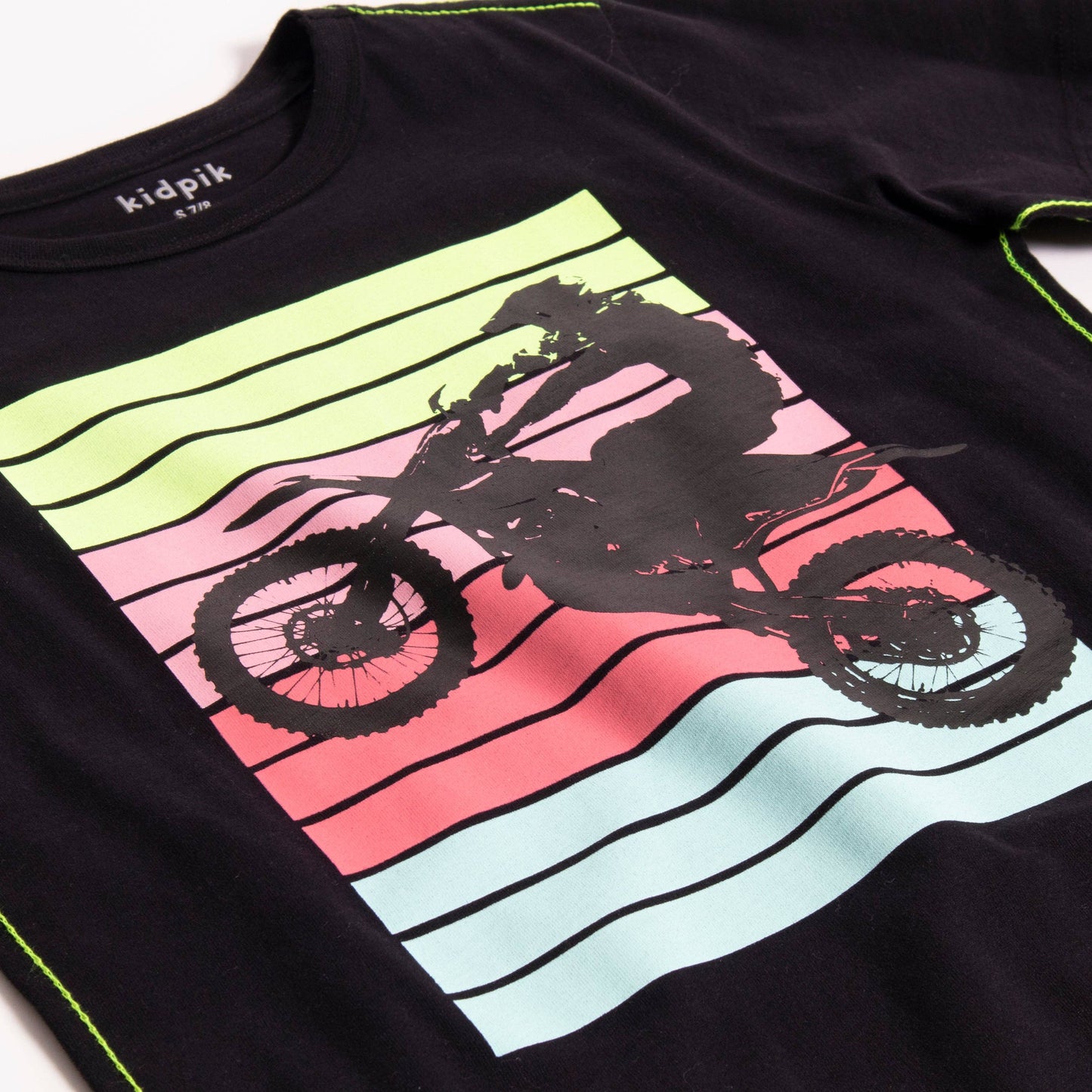 Wheelie Print Tee: Black