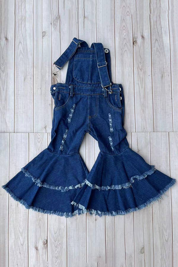Double Flare Denim Overalls