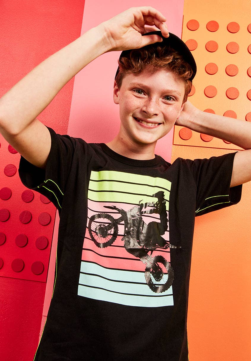 Wheelie Print Tee: Black
