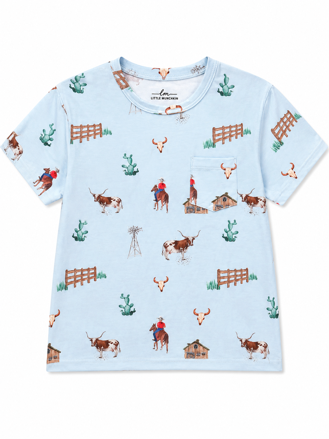 Blue Cowboy Pocket Tee