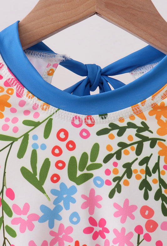 Floral Print Ruffle Rashguard
