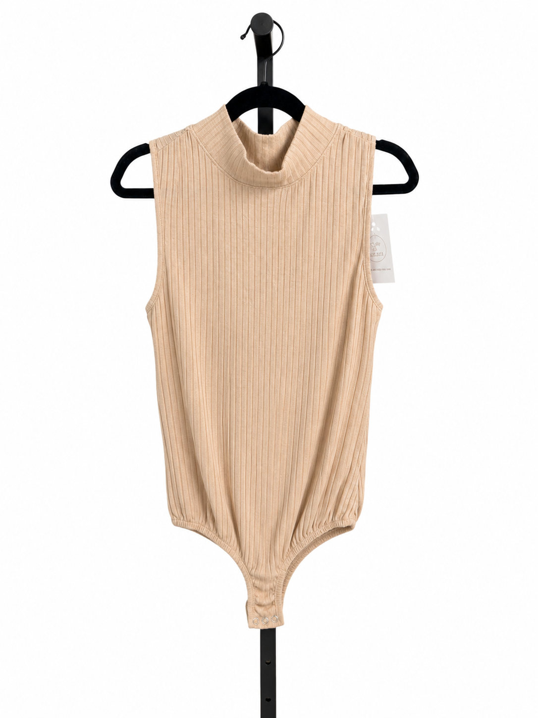Brown Sleeveless Bodysuit with Keyhole Back
