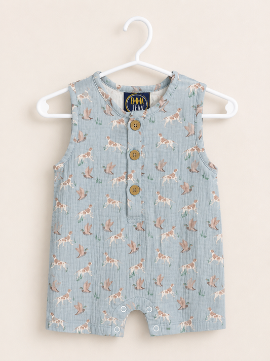 Bird Dog Muslin Sleeveless Romper