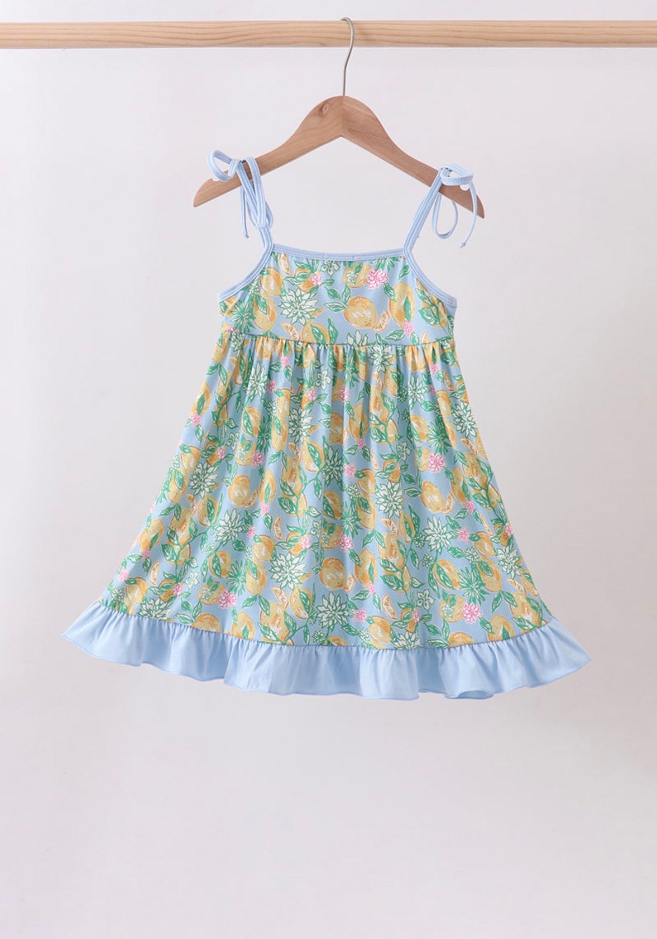 Green Lemon Ruffle Dress