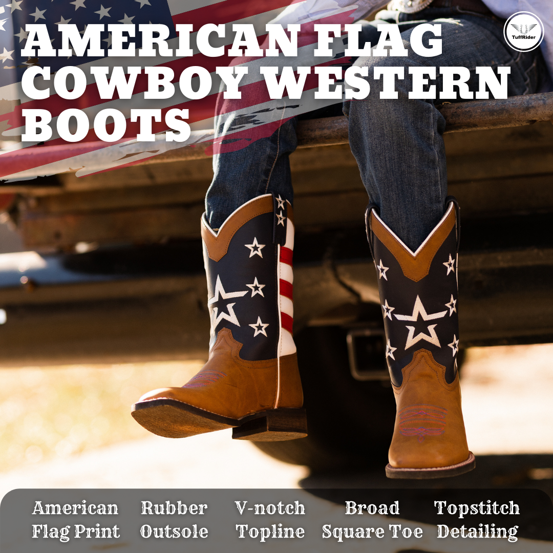 TuffRider Youth American Cowboy Western Boot: Brown