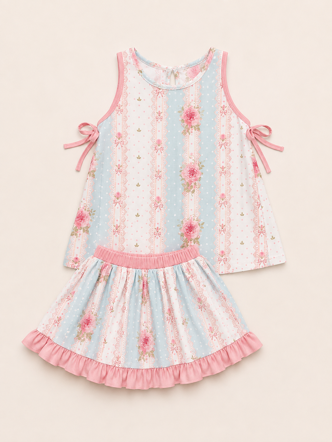 Floral Open Back Tank with Skirt