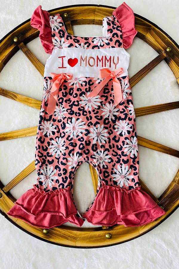 "I LOVE MOMMY" Pink Cheetah Infant Romper
