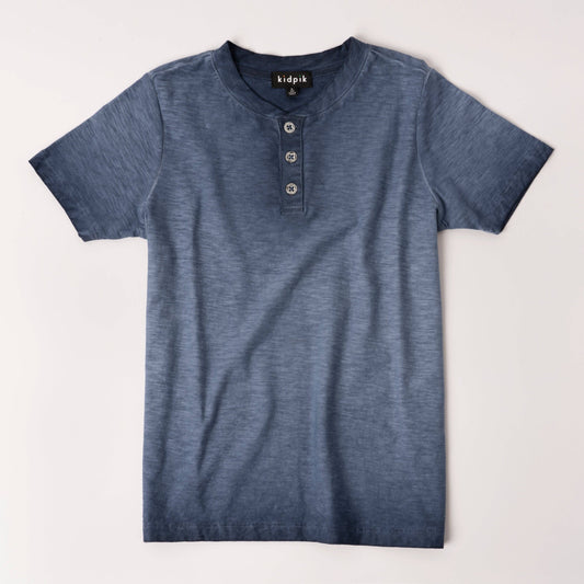 Slub Henley: Navy